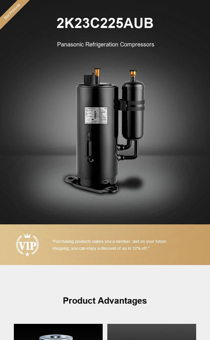 Panasonic Compressor 2K23C225AUB, technical parameters pdf, structure diagram